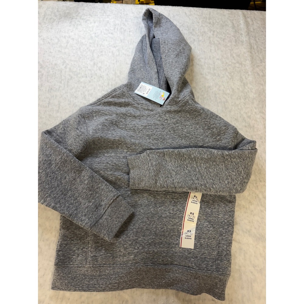 Cat & Jack Kids‎ Charcoal Gray Heathered Hoodie Sweatshirt XS 4/5 NWT